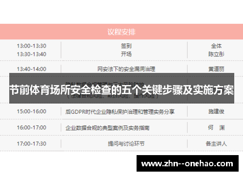 节前体育场所安全检查的五个关键步骤及实施方案